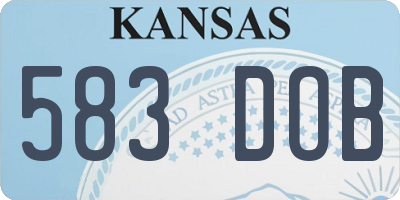 KS license plate 583DOB