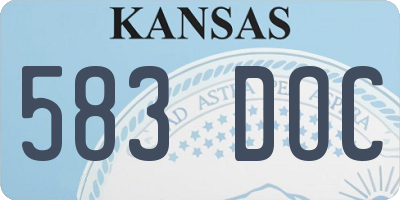 KS license plate 583DOC
