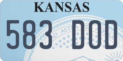 KS license plate 583DOD