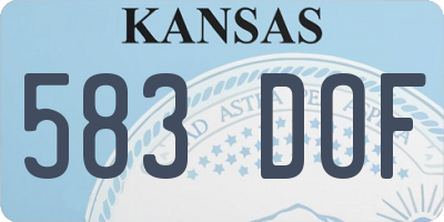 KS license plate 583DOF