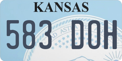 KS license plate 583DOH