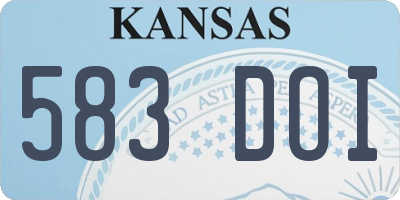 KS license plate 583DOI