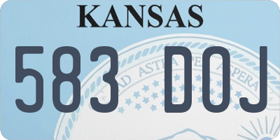 KS license plate 583DOJ