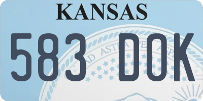 KS license plate 583DOK