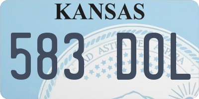 KS license plate 583DOL