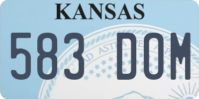 KS license plate 583DOM
