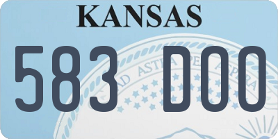 KS license plate 583DOO