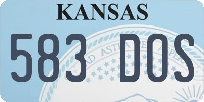 KS license plate 583DOS