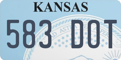 KS license plate 583DOT