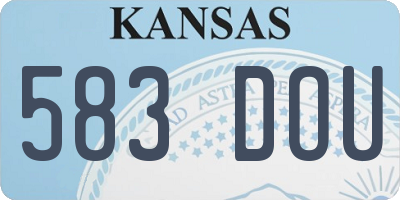KS license plate 583DOU