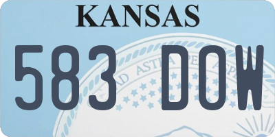 KS license plate 583DOW