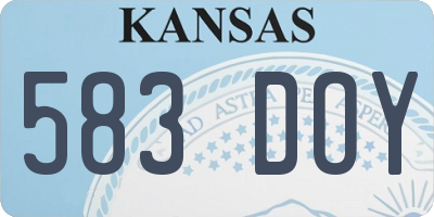 KS license plate 583DOY