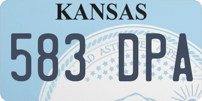 KS license plate 583DPA