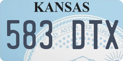 KS license plate 583DTX
