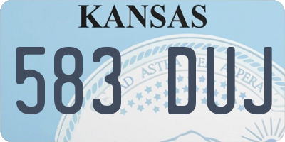 KS license plate 583DUJ