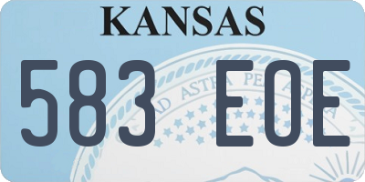 KS license plate 583EOE