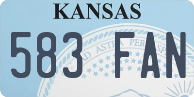 KS license plate 583FAN