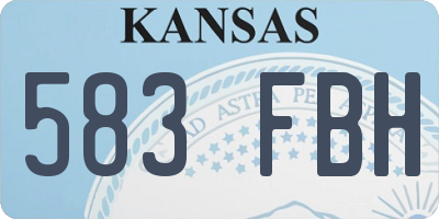 KS license plate 583FBH