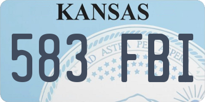 KS license plate 583FBI