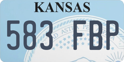 KS license plate 583FBP