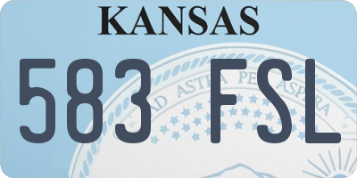 KS license plate 583FSL
