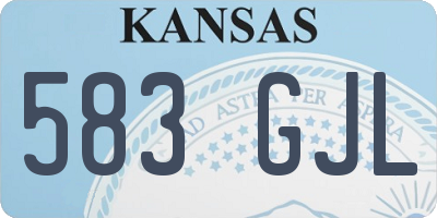 KS license plate 583GJL