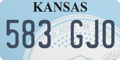 KS license plate 583GJO