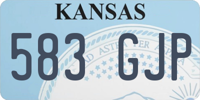 KS license plate 583GJP