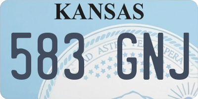 KS license plate 583GNJ