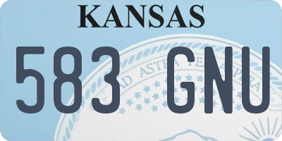 KS license plate 583GNU