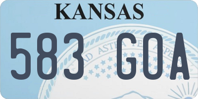 KS license plate 583GOA