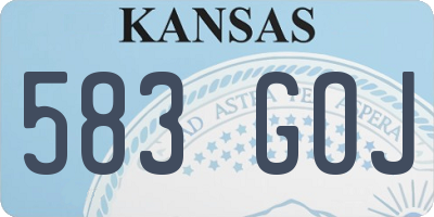 KS license plate 583GOJ