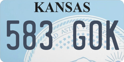 KS license plate 583GOK
