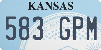 KS license plate 583GPM