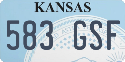 KS license plate 583GSF