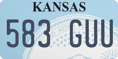 KS license plate 583GUU