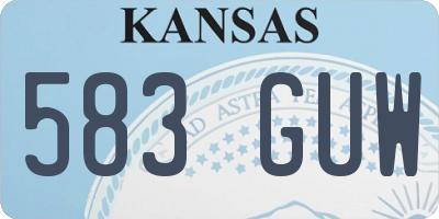 KS license plate 583GUW