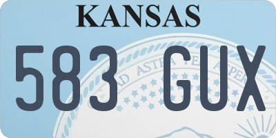 KS license plate 583GUX