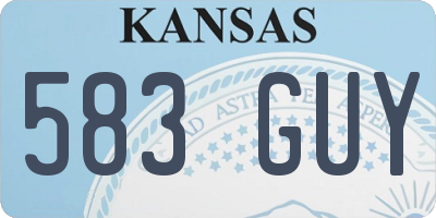 KS license plate 583GUY