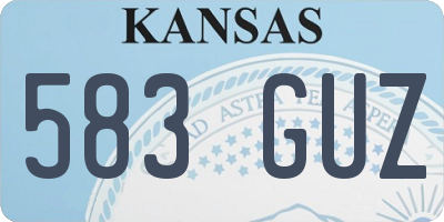 KS license plate 583GUZ