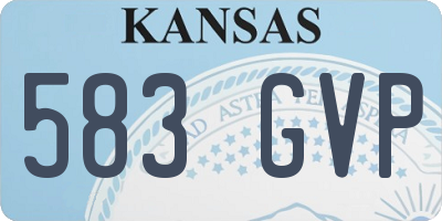KS license plate 583GVP