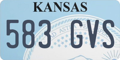 KS license plate 583GVS