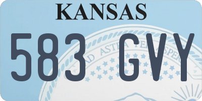 KS license plate 583GVY