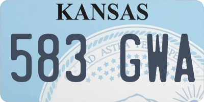 KS license plate 583GWA