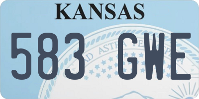 KS license plate 583GWE
