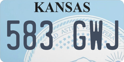 KS license plate 583GWJ