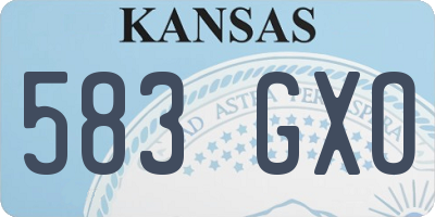 KS license plate 583GXO