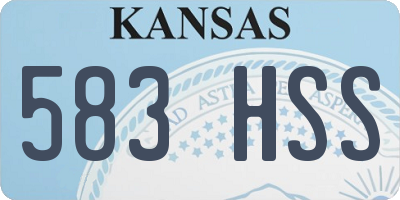 KS license plate 583HSS