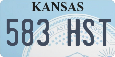 KS license plate 583HST