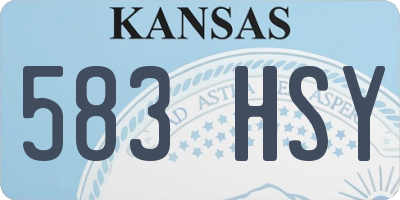KS license plate 583HSY